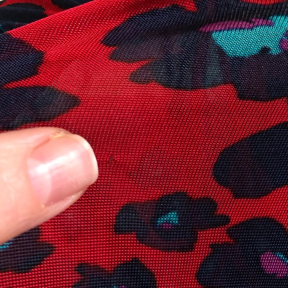 Free People Love Letter Tunic Top Flowy Cheetah Red Blue Leopard Boho XS - Picture 4 of 5